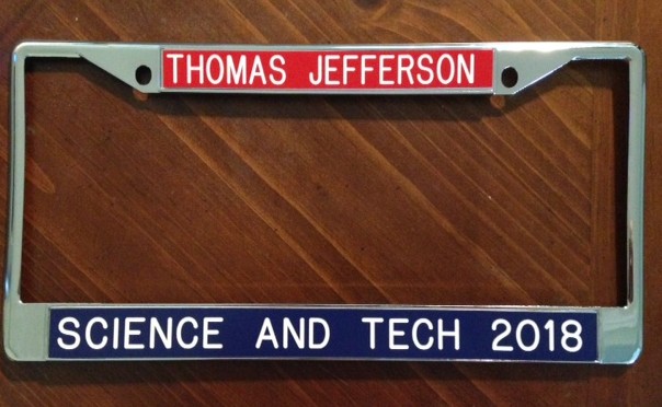 example of TJHSST License Plate Frame